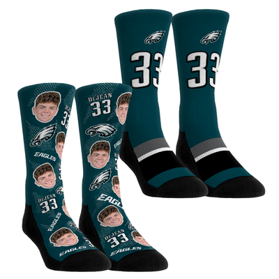 Cooper DeJean Philadelphia Eagles Rock Em Unisex Player Football Guy Two-Pack Crew Sock Set