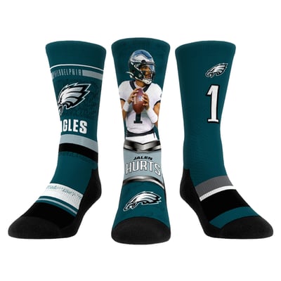 Jalen Hurts Philadelphia Eagles Rock Em Unisex 3-Pack Crew Sock Set - Green