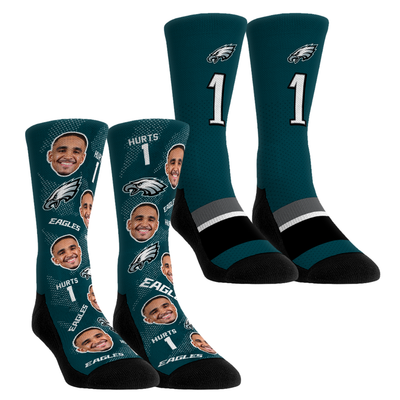 Jalen Hurts Philadelphia Eagles Rock Em Unisex Player Football Guy Two-Pack Crew Sock Set