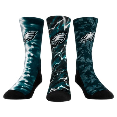 Philadelphia Eagles Rock Em Unisex Team Tones Three-Pack Crew Socks