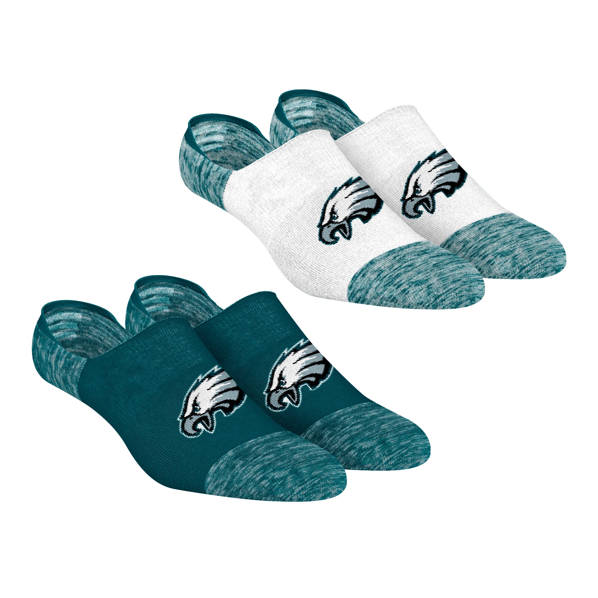 Chaussettes invisibles unisexes Rock Em Philadelphia Eagles, lot de deux, couleur chinée