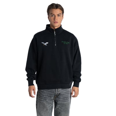  Philadelphia Eagles The Wild Collective Unisex Boxy Quarter-Zip Fleece Pullover - Black