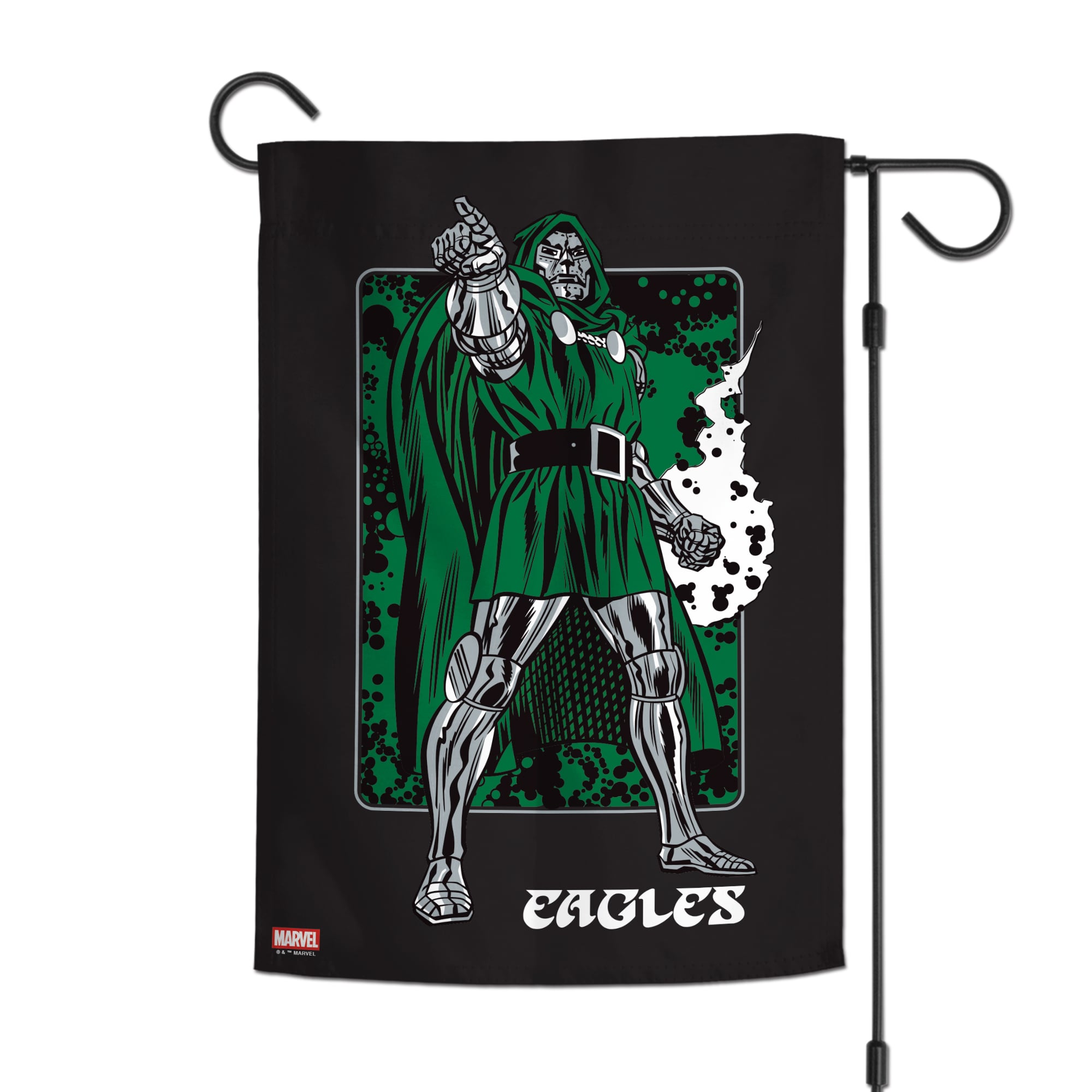 Drapeau de jardin double face WinCraft Philadelphia Eagles Disney x NFL Docteur Fatalis 30 x 45 cm
