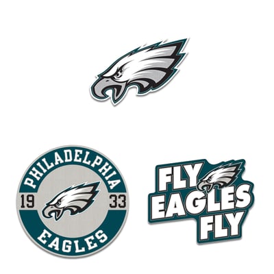 Philadelphia Eagles WinCraft Three-Piece Collector Pin Set