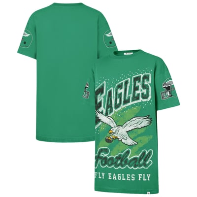  Philadelphia Eagles '47 Women's Oversized Gemstone Swash T-Shirt Dress - Kelly Green