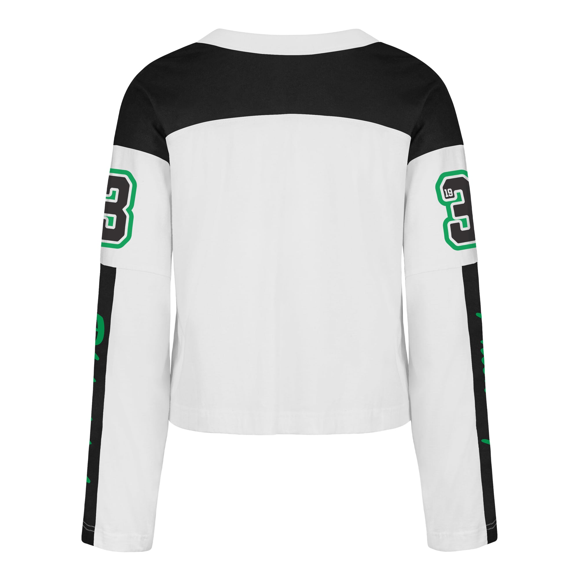 T-shirt à manches longues et col en V blanc Philadelphia Eagles '47 pour femme