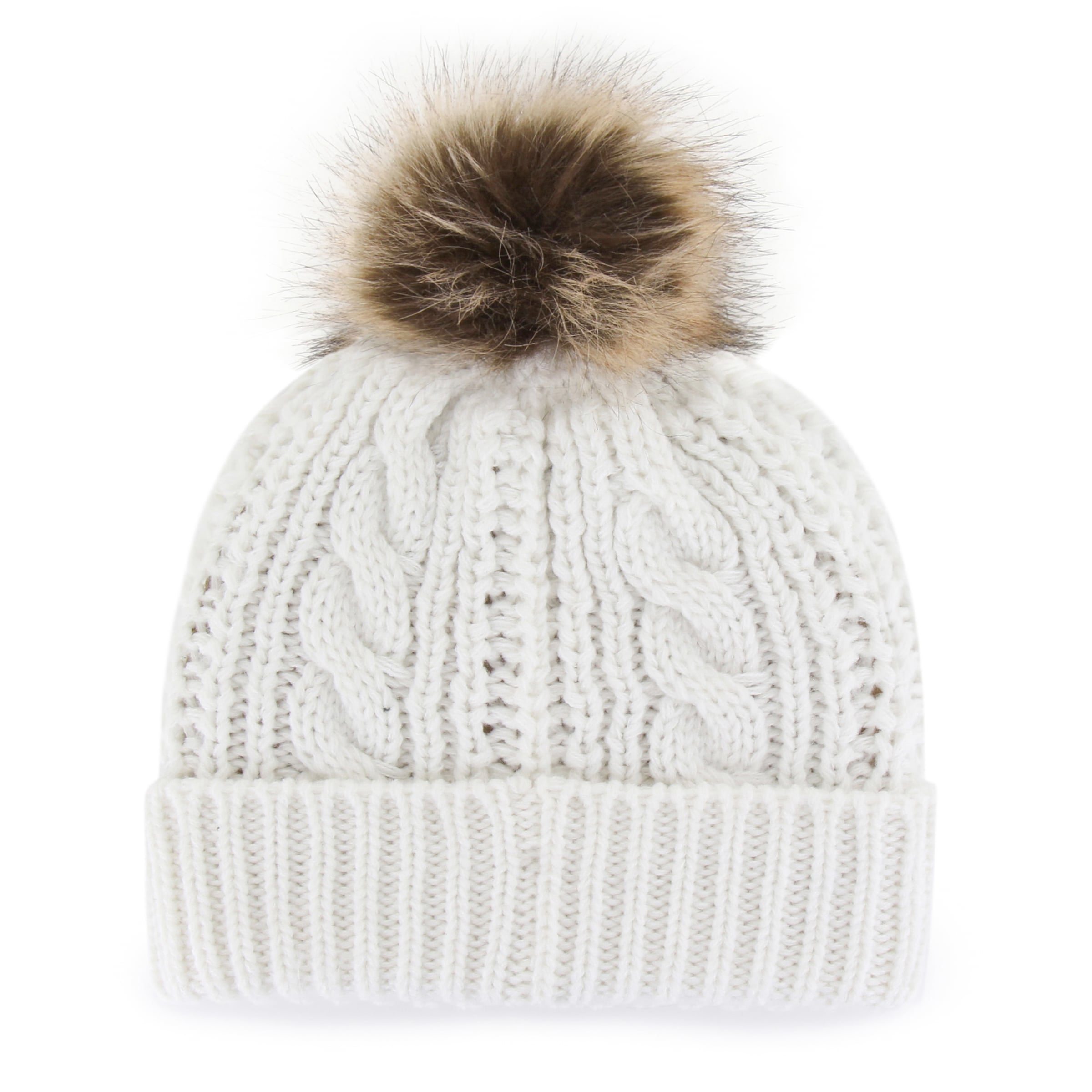 Bonnet à revers Meeko blanc Philadelphia Eagles n° 47 pour femme, avec pompon