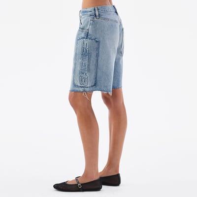 Philadelphia Eagles Off Season Women's Denim Long Shorts - Blue
