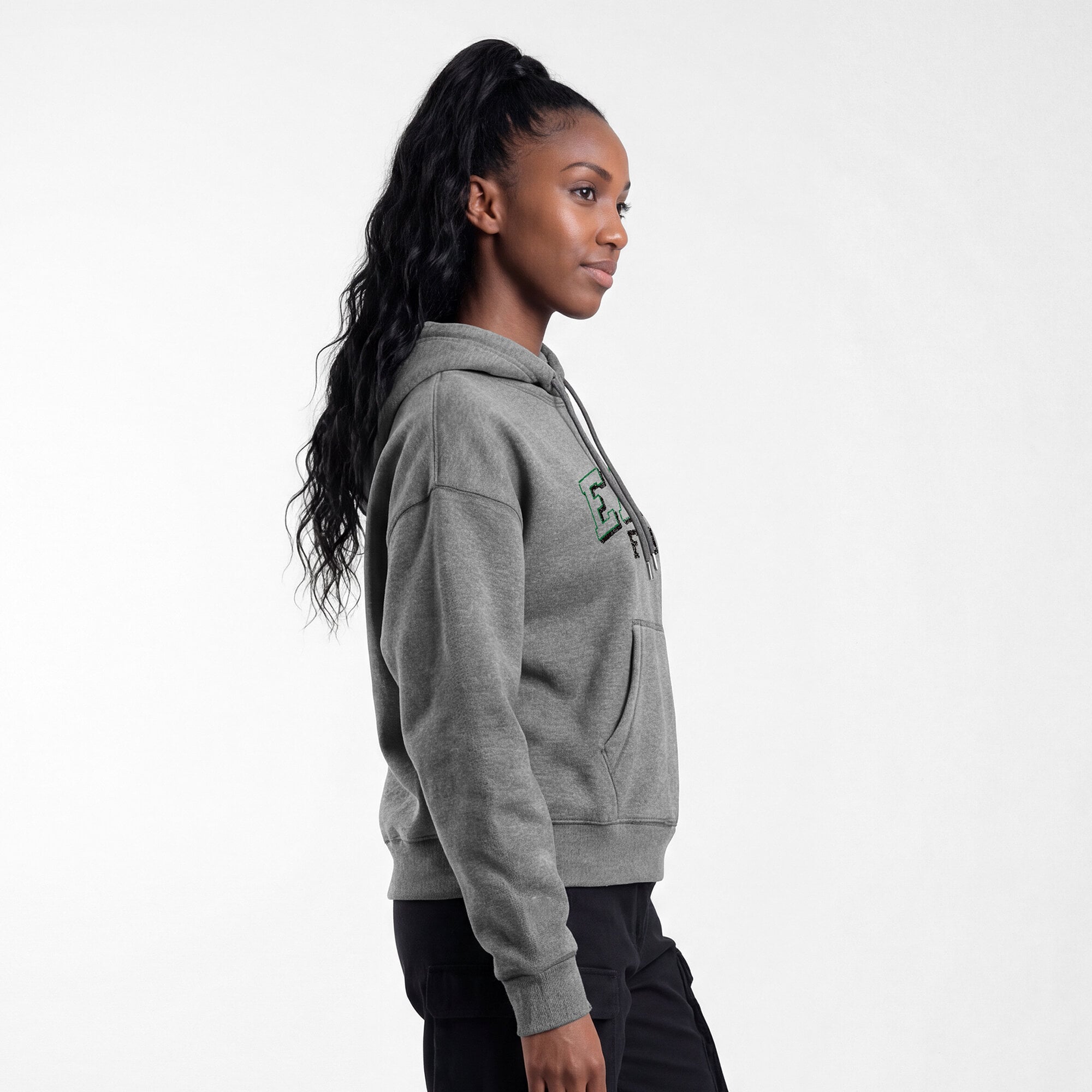 Sweat à capuche Champion Triumph Tri-Blend gris pour femme, modèle Philadelphia Eagles.