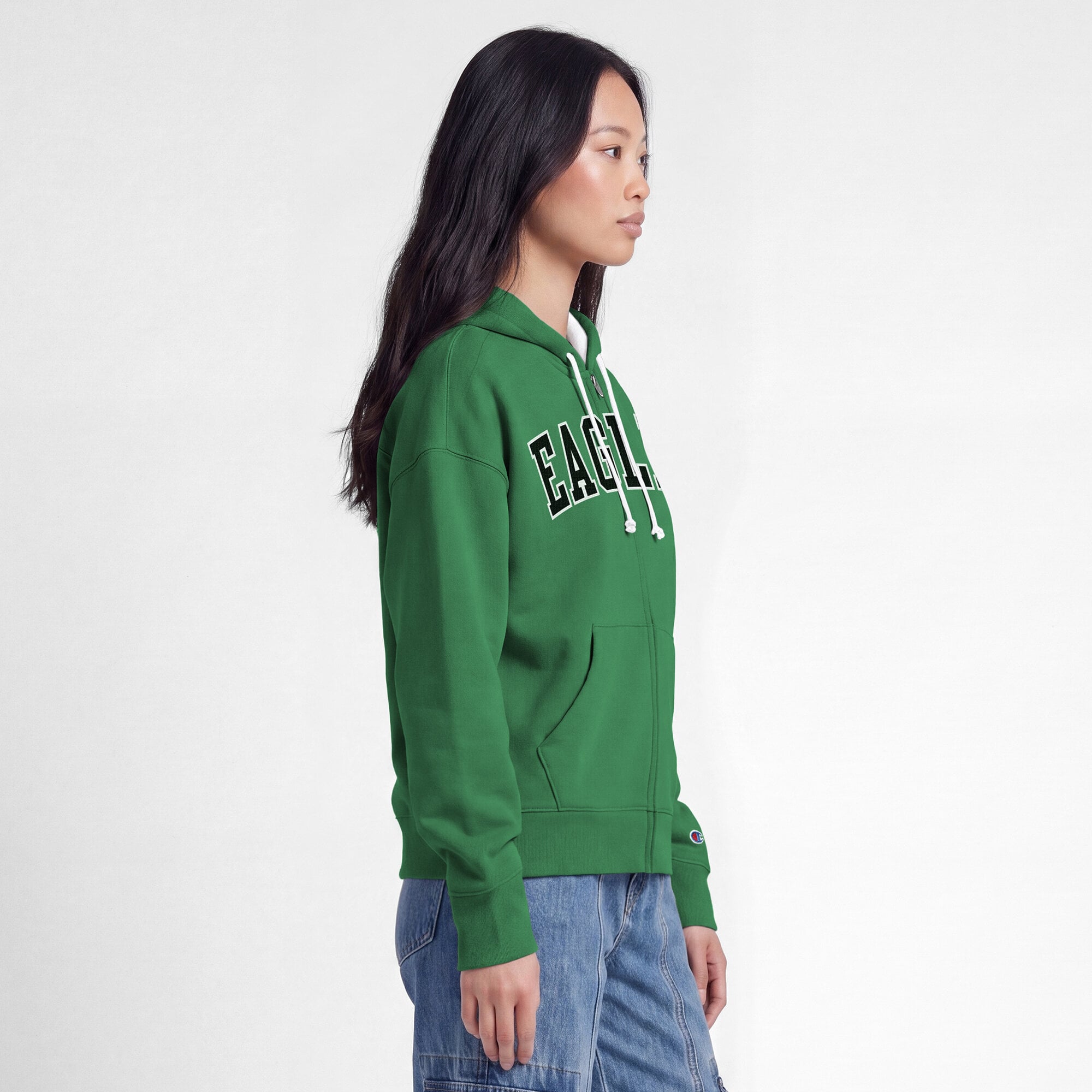 Sweat à capuche zippé Champion Kelly Green Philadelphia Eagles pour femme