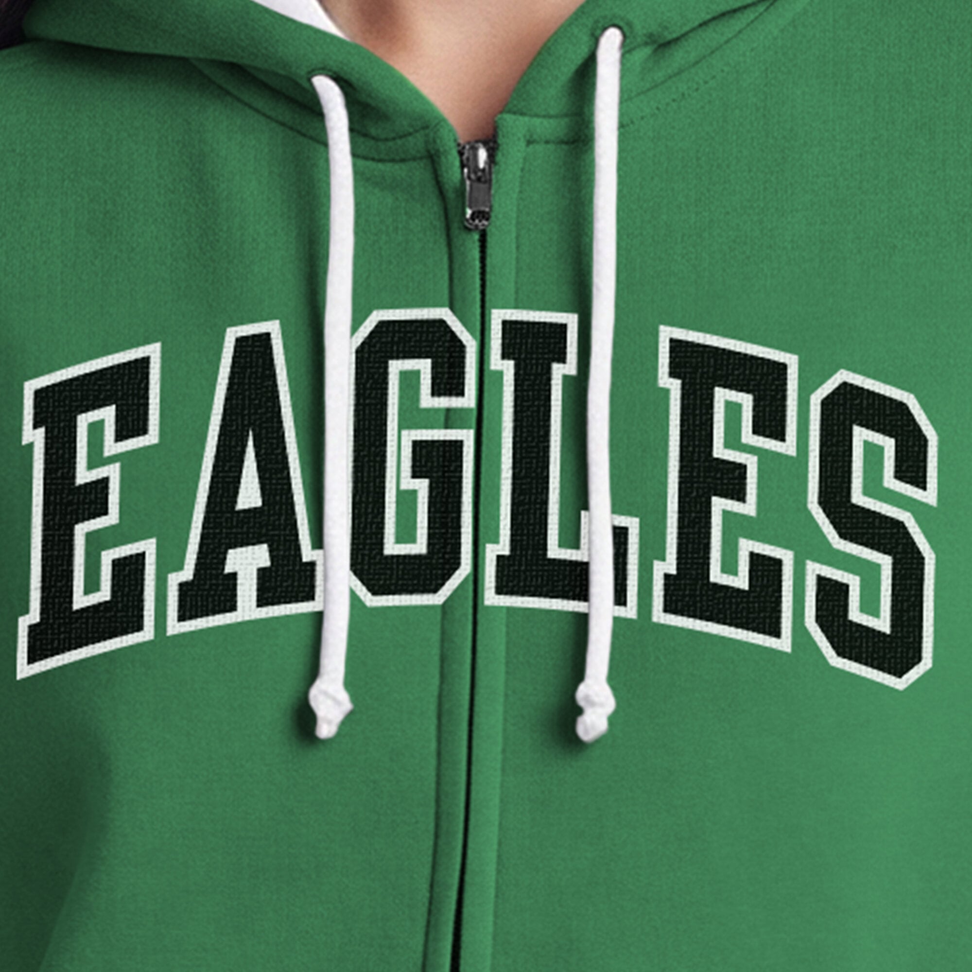 Sweat à capuche zippé Champion Kelly Green Philadelphia Eagles pour femme