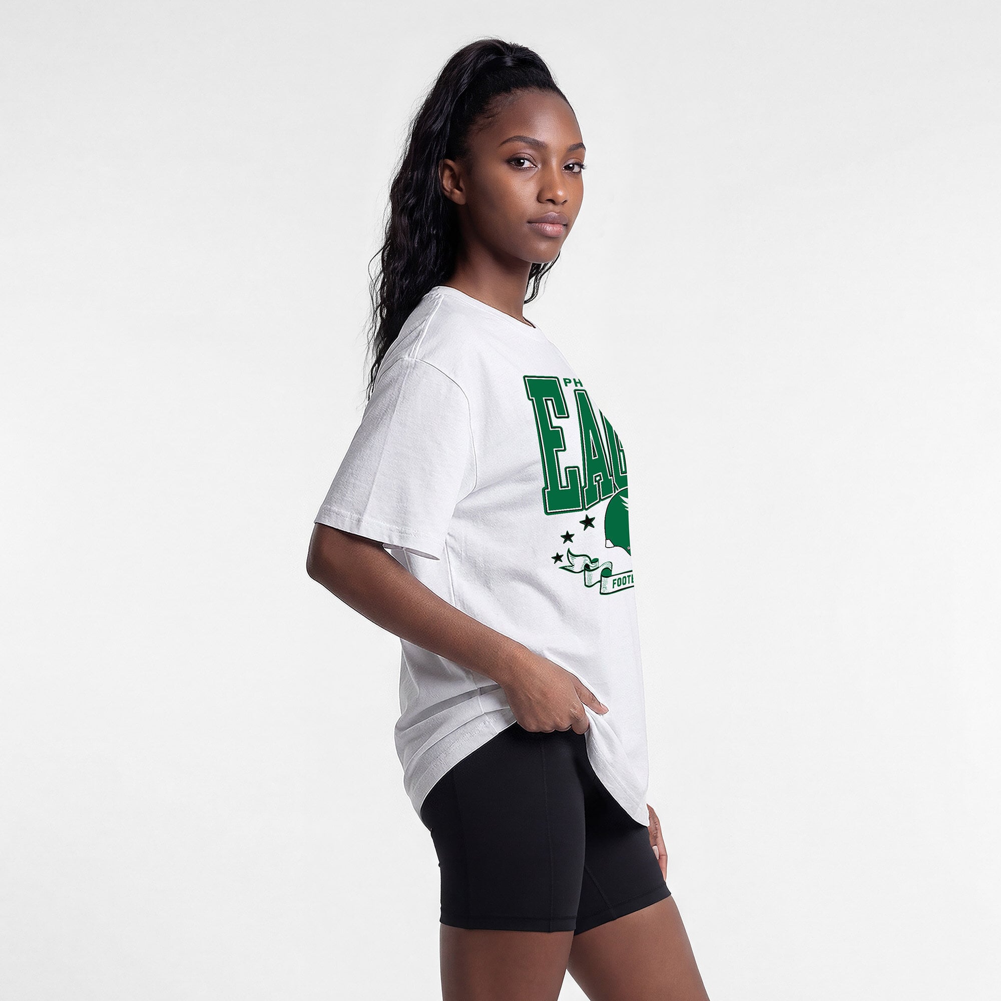 Women's Champion White Philadelphia Eagles Oversized T-Shirt