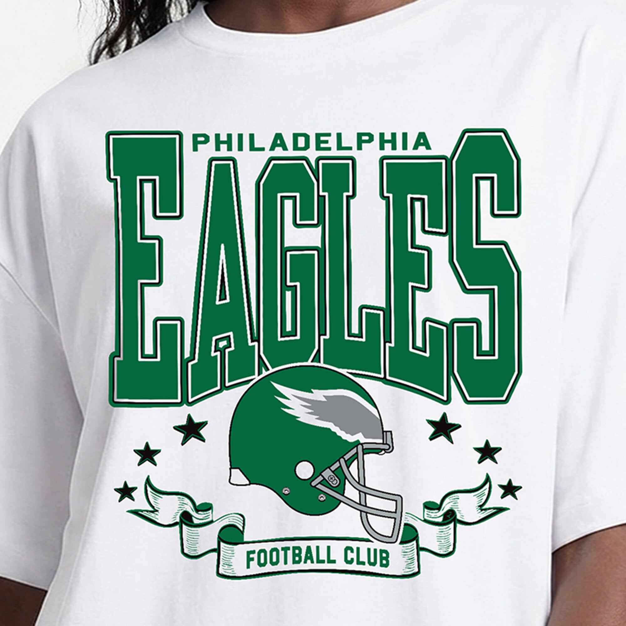 Women's Champion White Philadelphia Eagles Oversized T-Shirt