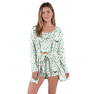  Philadelphia Eagles Concepts Sport Women's Cora Hacci Knit Sleep Set - Heather Gray/Kelly Green
