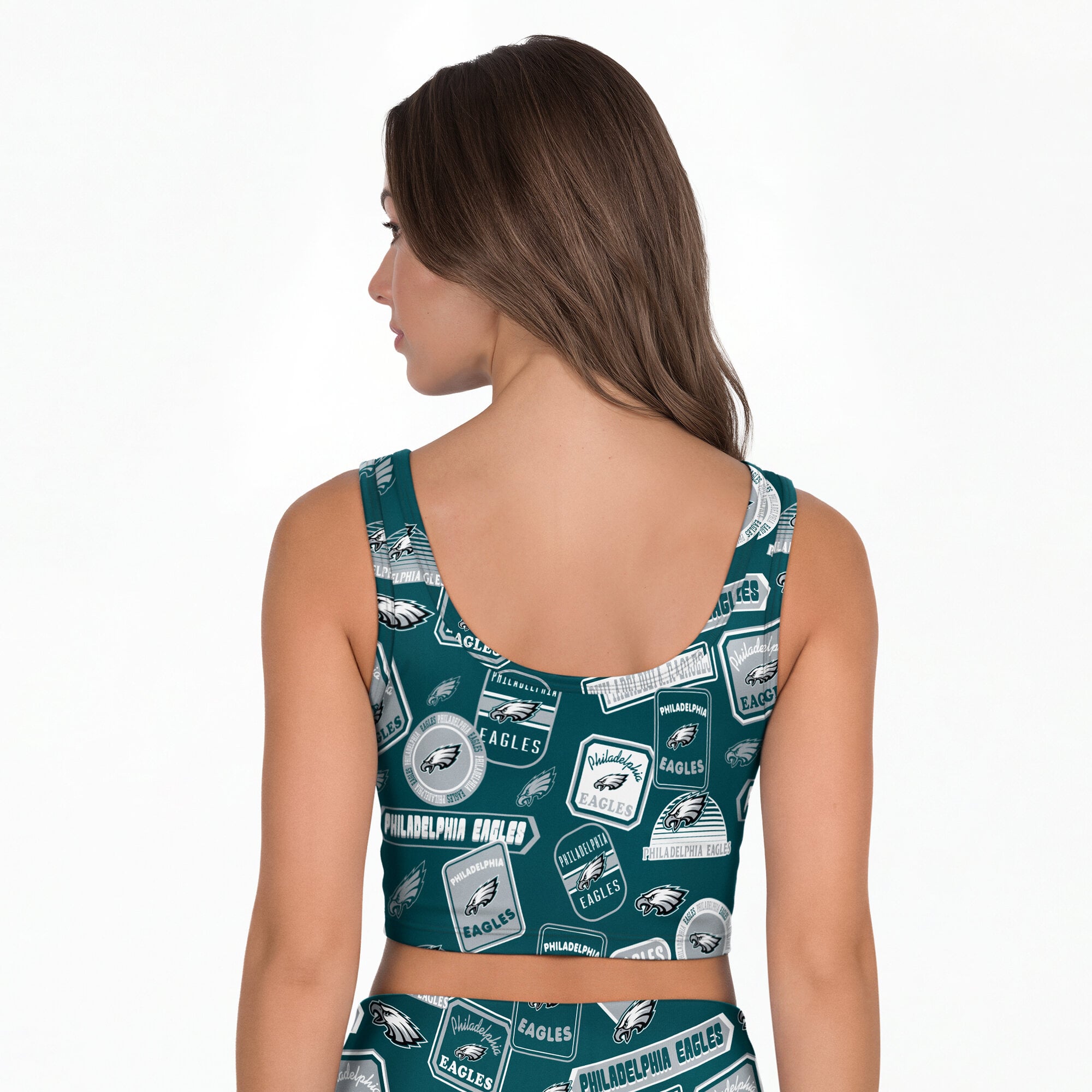 Women's Concepts Sport Midnight Green Philadelphia Eagles Grady Allover Print Bralette