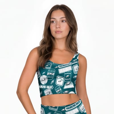 Philadelphia Eagles Concepts Sport Women's Grady Allover Print Bralette - Midnight Green
