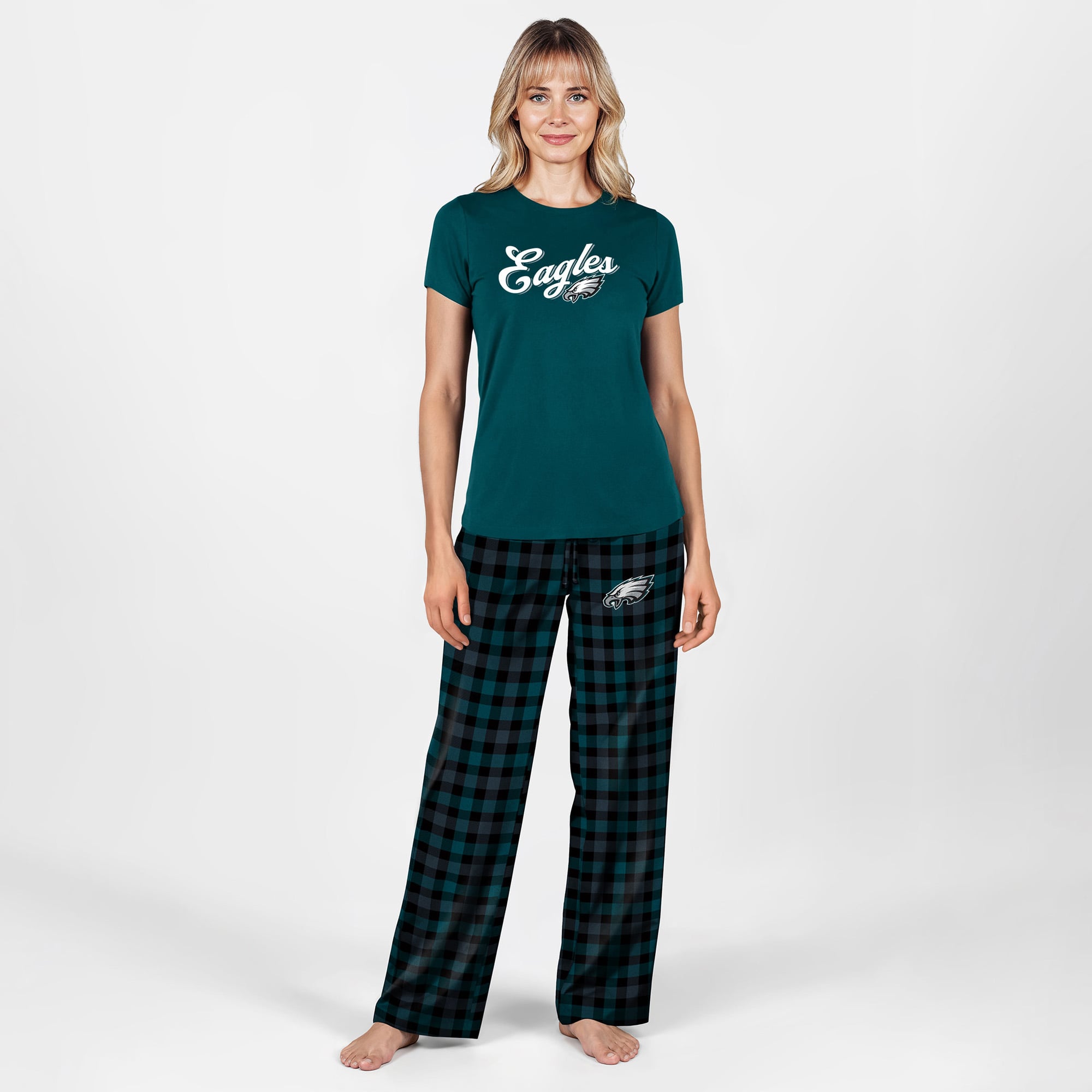 Ensemble de nuit Highland grande taille Philadelphia Eagles vert pour femme Concepts Sport