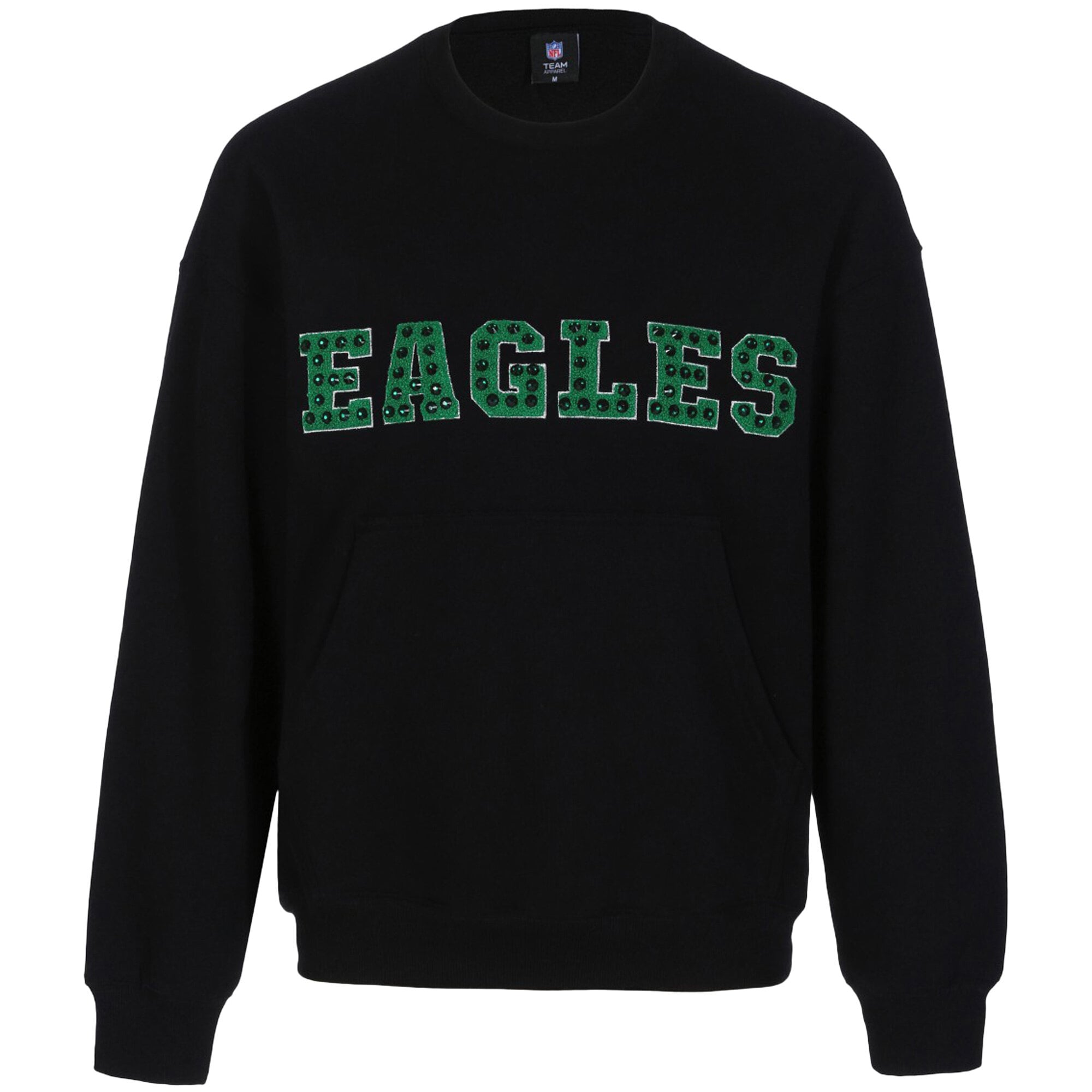 Sweat-shirt FABGATING pour femme par Cuce Black Philadelphia Eagles en chenille orné de bijoux