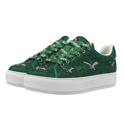  Philadelphia Eagles FABGATING by Cuce Women's Crystal Team Logo Sneakers - Kelly Green