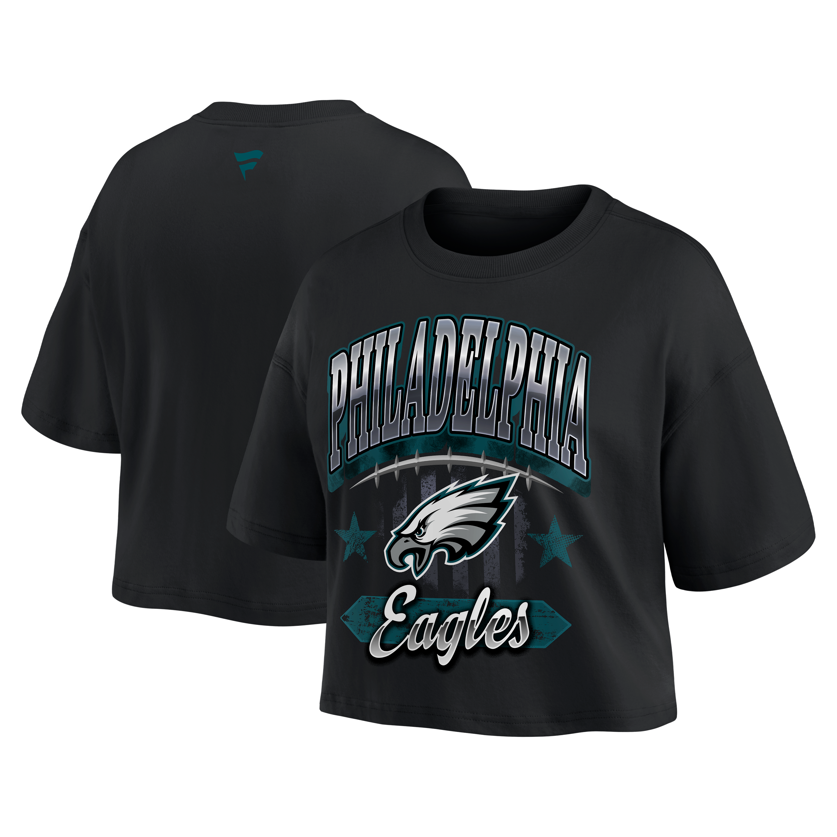 Women's Fanatics Black Philadelphia Eagles Americana Cropped T-Shirt