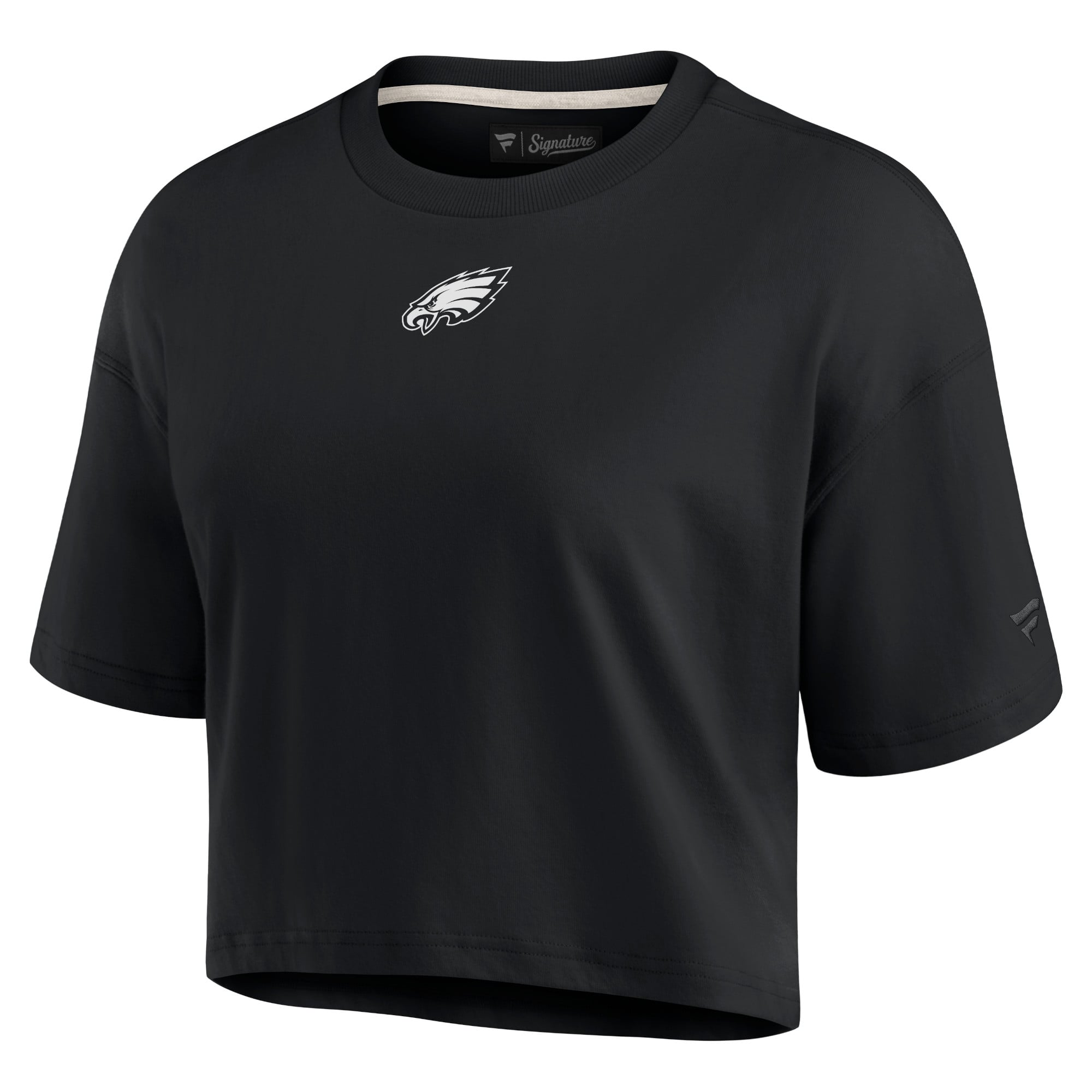 Women's Fanatics Black Philadelphia Eagles Elements Super Soft Boxy Cropped T-Shirt