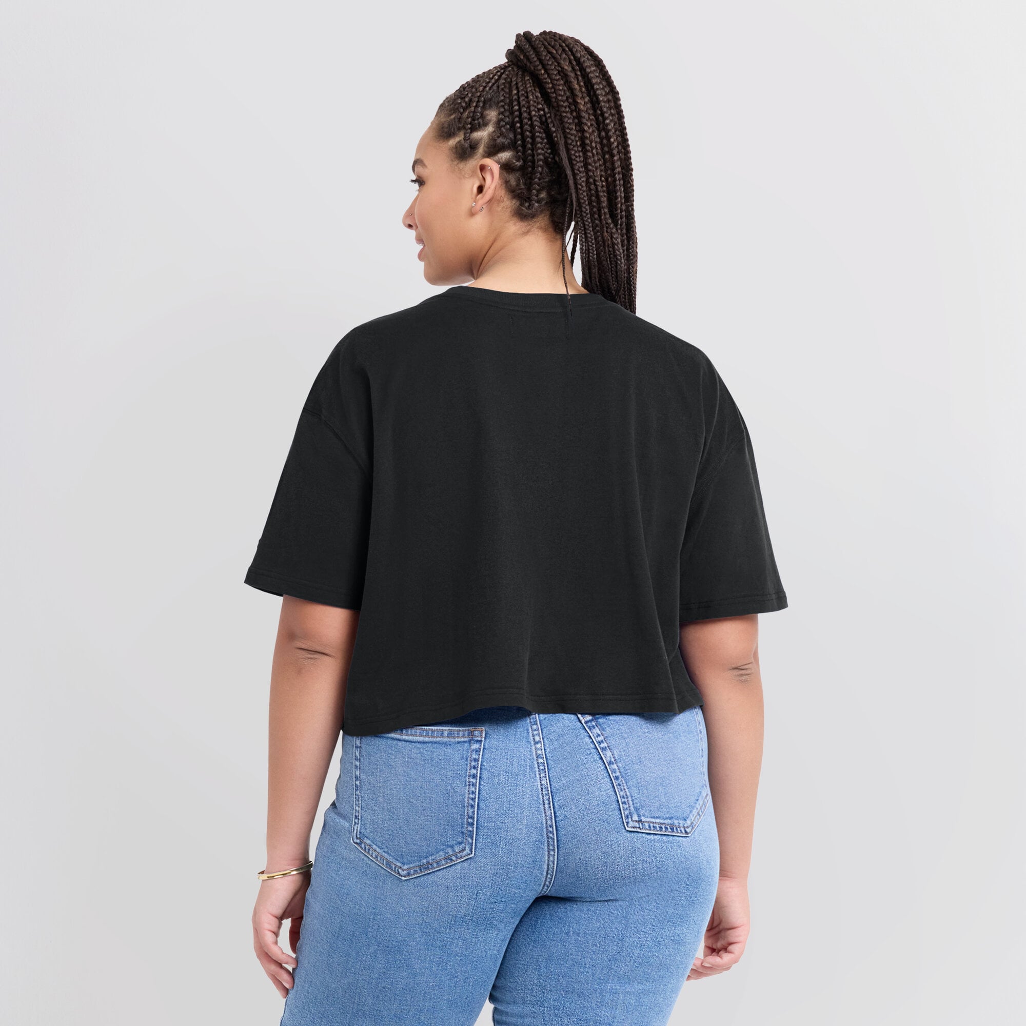 Women's Fanatics Black Philadelphia Eagles Elements Super Soft Boxy Cropped T-Shirt