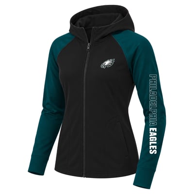 Philadelphia Eagles Fanatics Women's Plus Size Cornerback Blitz Full-Zip Hoodie - Black
