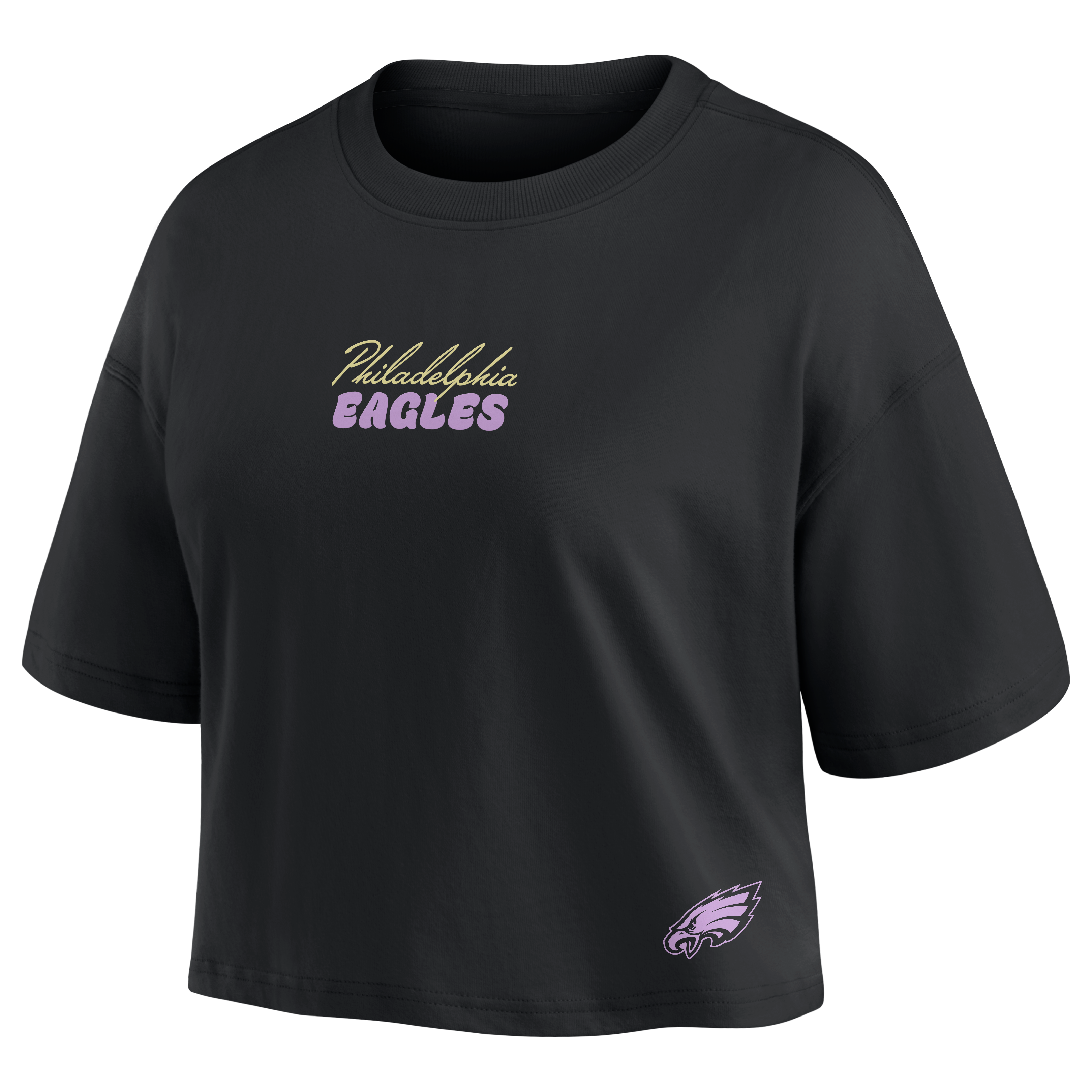 Women's Fanatics Cooper DeJean Black Philadelphia Eagles Fashion Cropped T-Shirt