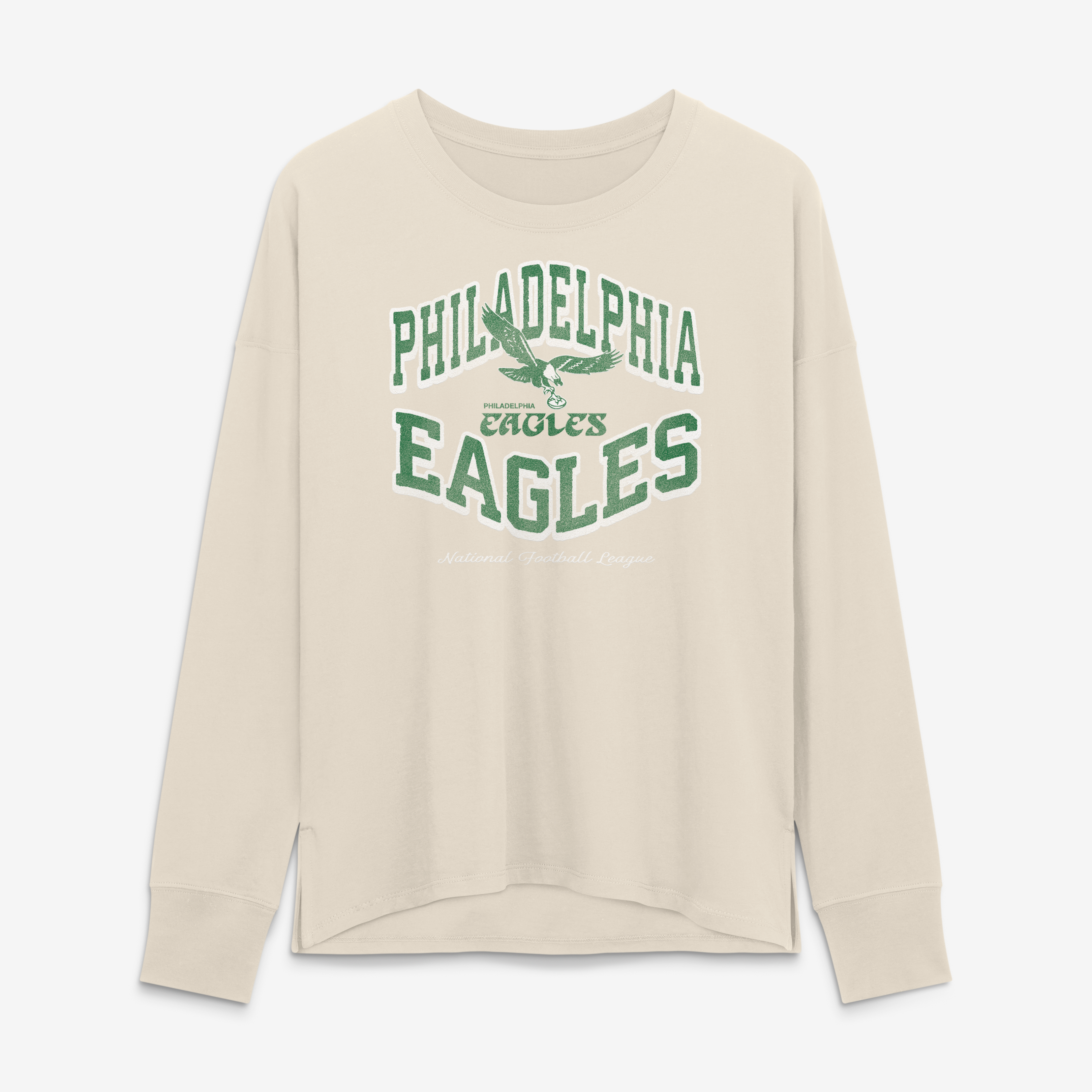 Women's Fanatics Cream Philadelphia Eagles Heritage Legacy Long Sleeve T-Shirt