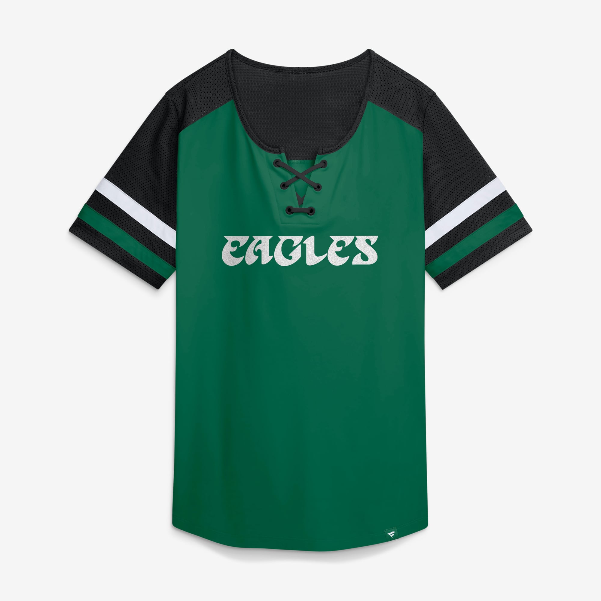 T-shirt à lacets Fanatics Kelly Green Philadelphia Eagles Curl Route Athena pour femmes