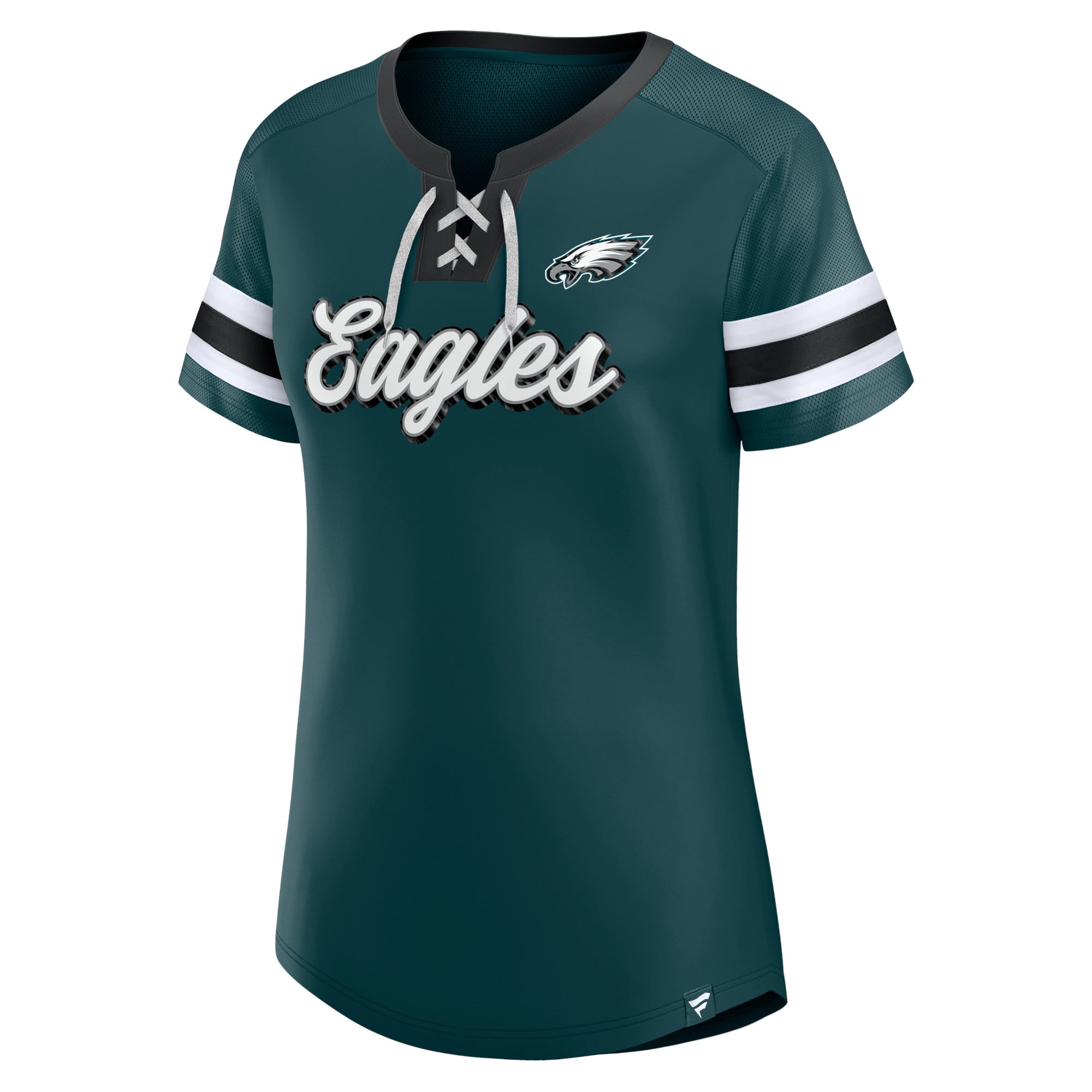 T-shirt à lacets Fanatics vert nuit pour femmes, Philadelphia Eagles Original State