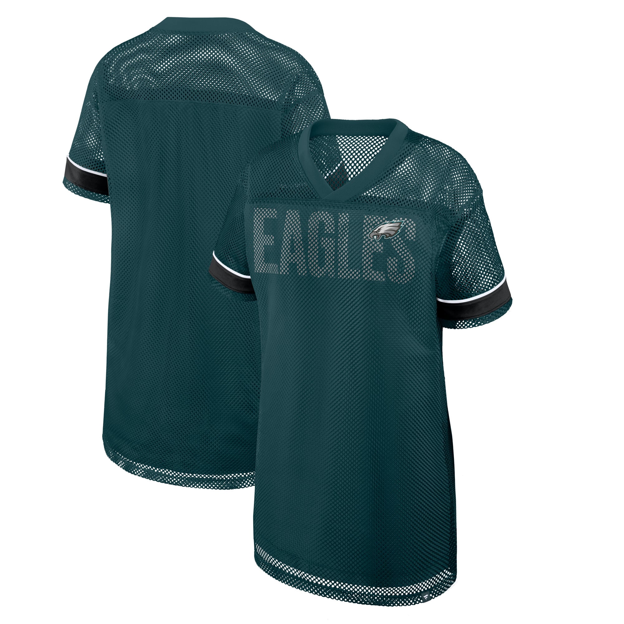 Robe oversize vert nuit Philadelphia Eagles Team First Deep Route en maille à col V pour femme (Fanatics)
