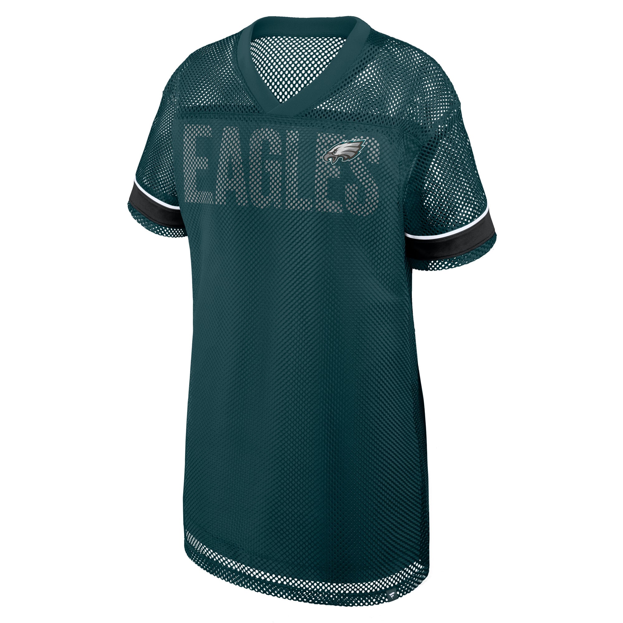 Robe oversize vert nuit Philadelphia Eagles Team First Deep Route en maille à col V pour femme (Fanatics)