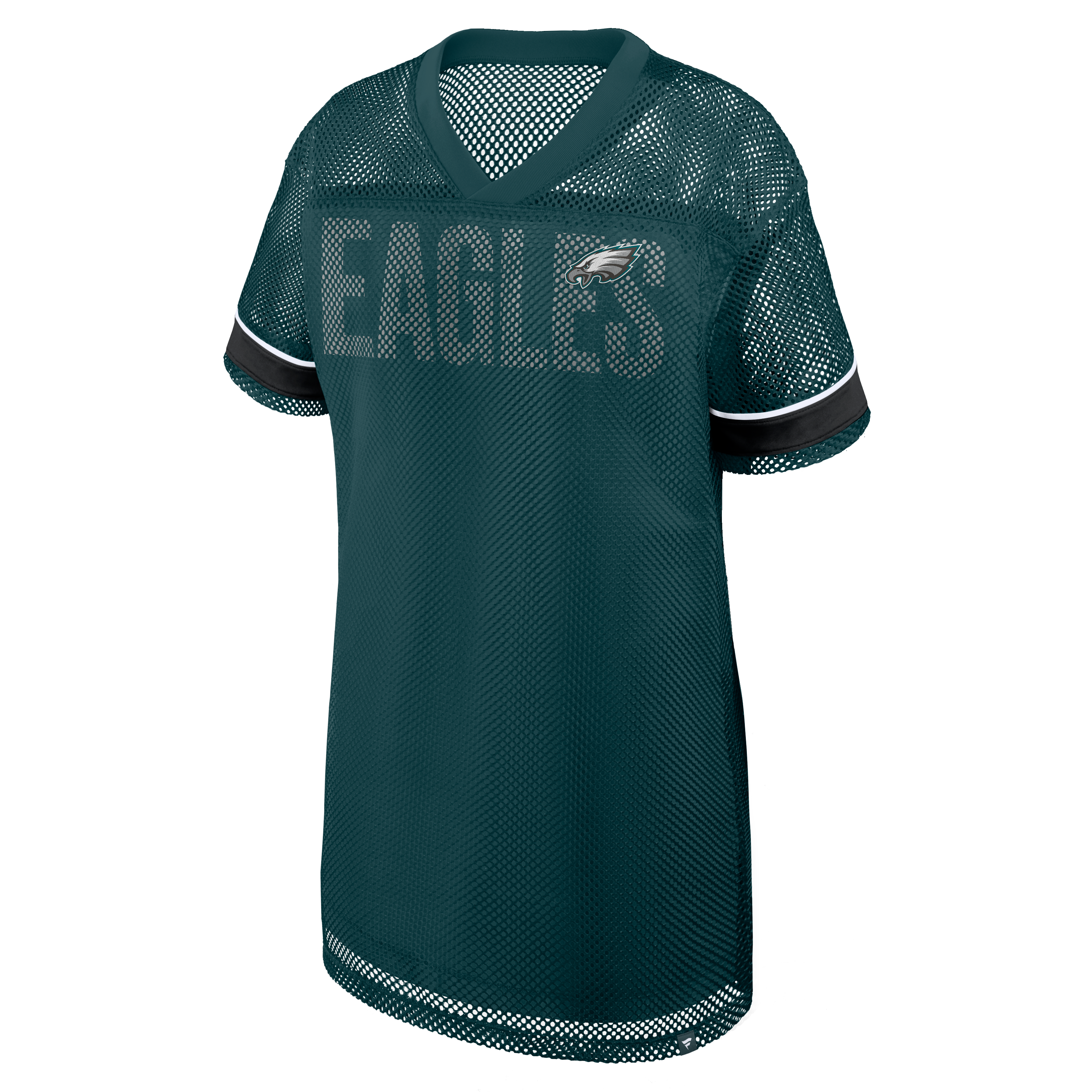Robe oversize vert nuit Philadelphia Eagles Team First Deep Route en maille à col V pour femme (Fanatics)