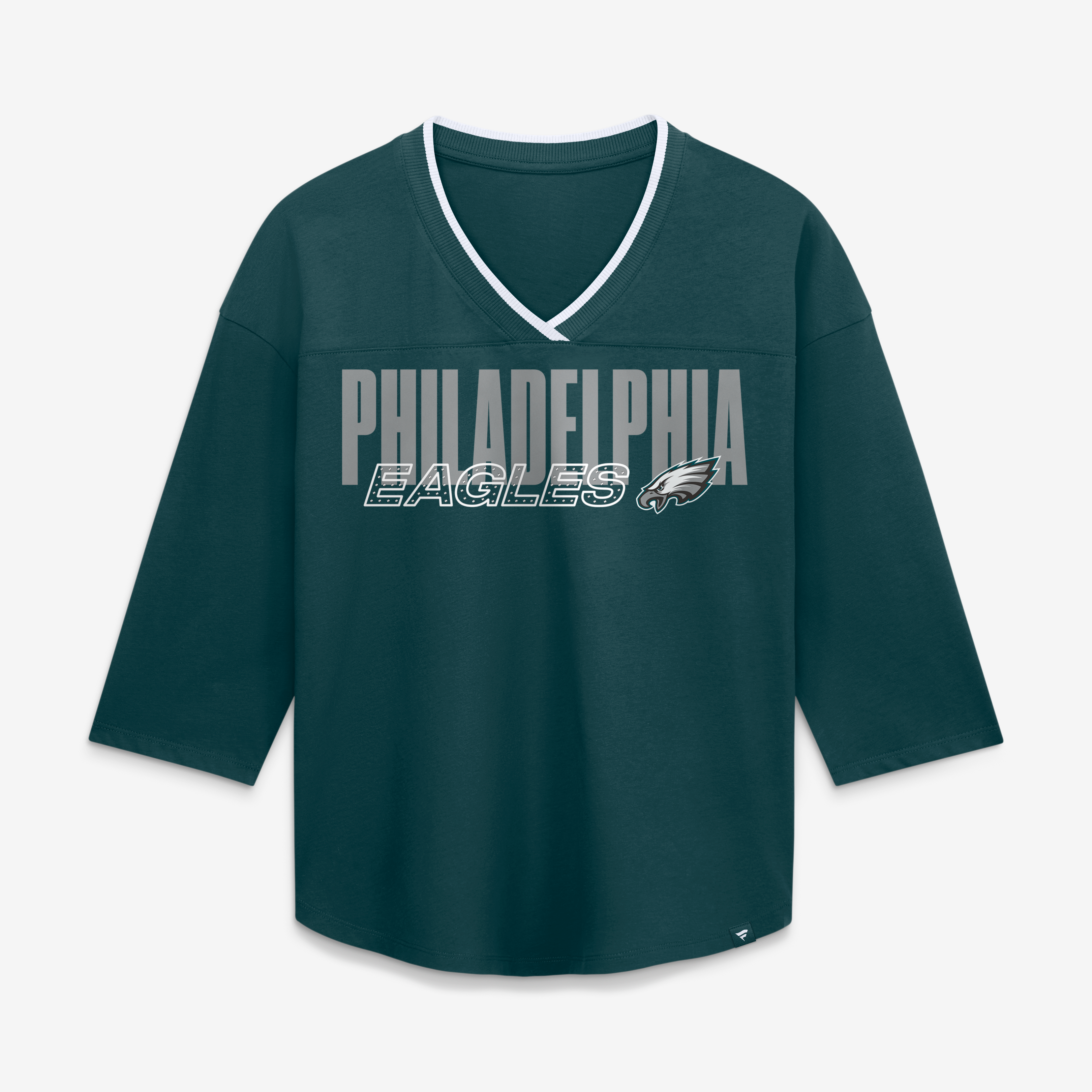 Women's Fanatics Midnight Green Philadelphia Eagles Plus Deceptive Juke 3/4-Sleeve V-Neck T-Shirt