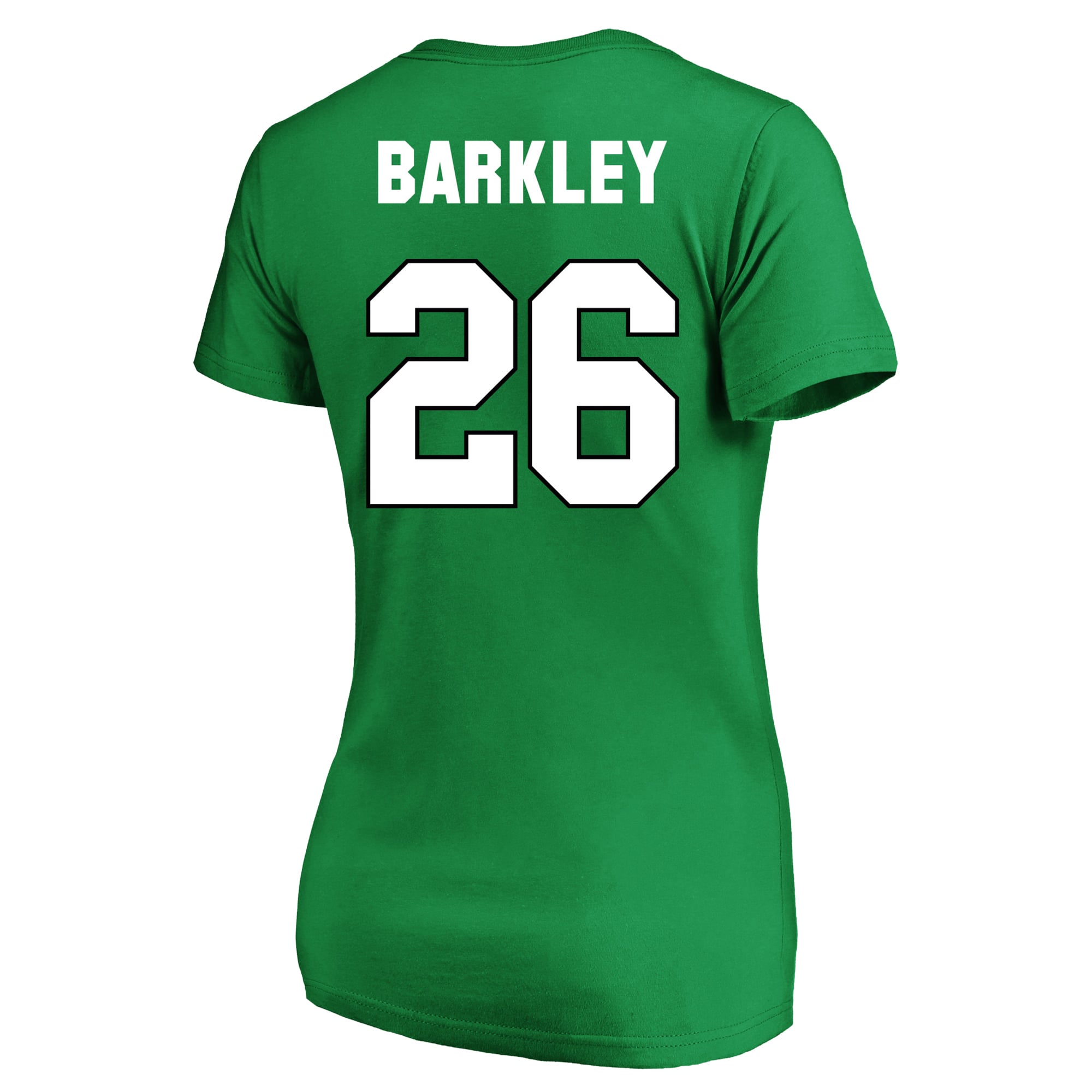 Women's Fanatics Saquon Barkley Kelly Green Philadelphia Eagles Plus Name & Number V-Neck T-Shirt