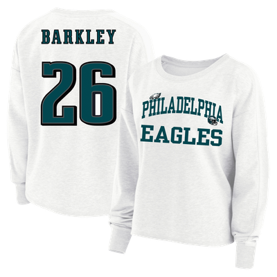Saquon Barkley Philadelphia Eagles Fanatics Women's Plus Size Oversized Name & Number Sweatshirt - White