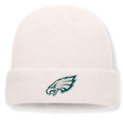 Philadelphia Eagles Fanatics Women's Puff Fuzzy Fleece Cuffed Knit Hat - White