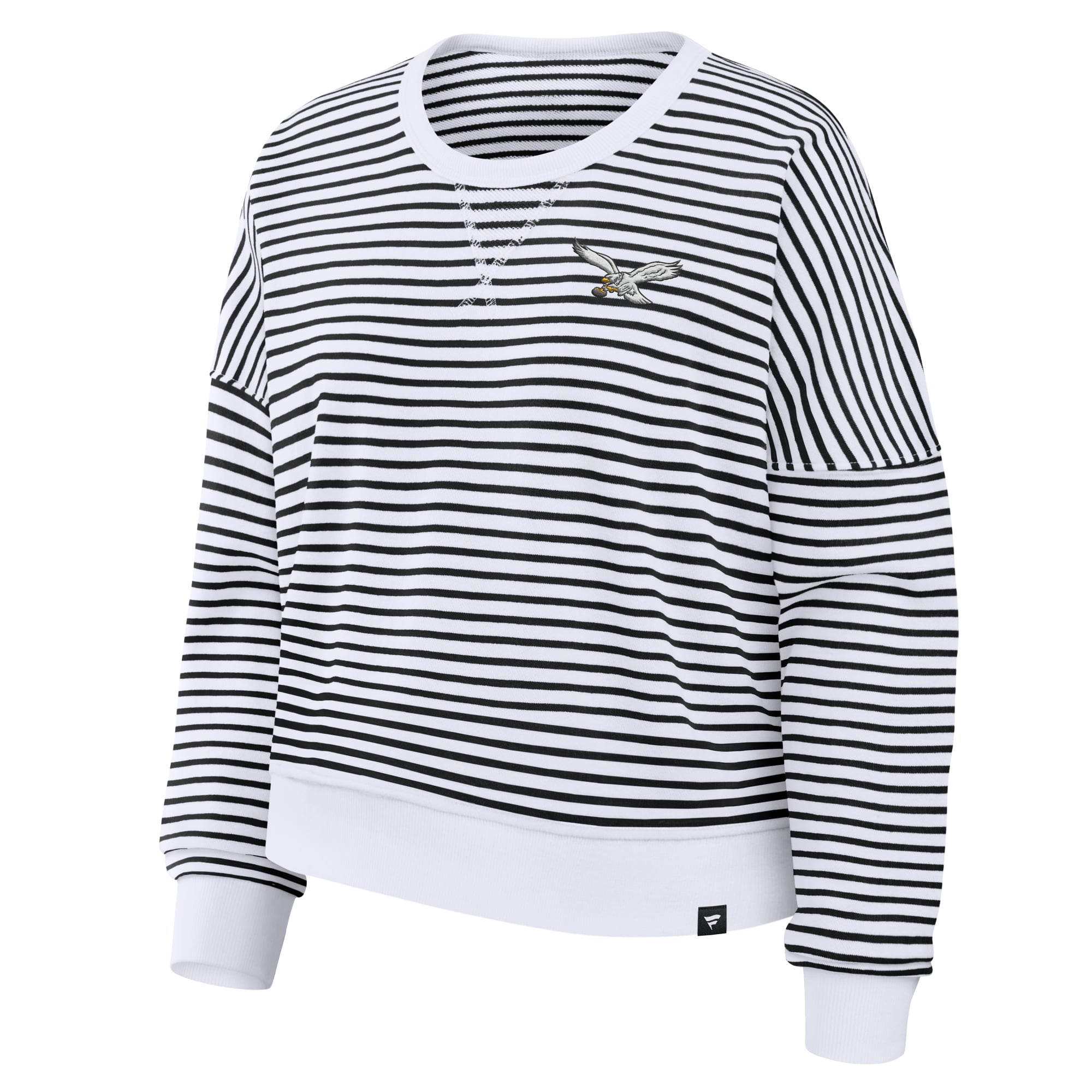 Sweat-shirt oversize rayé blanc et noir Philadelphia Eagles pour femme (Fanatics)