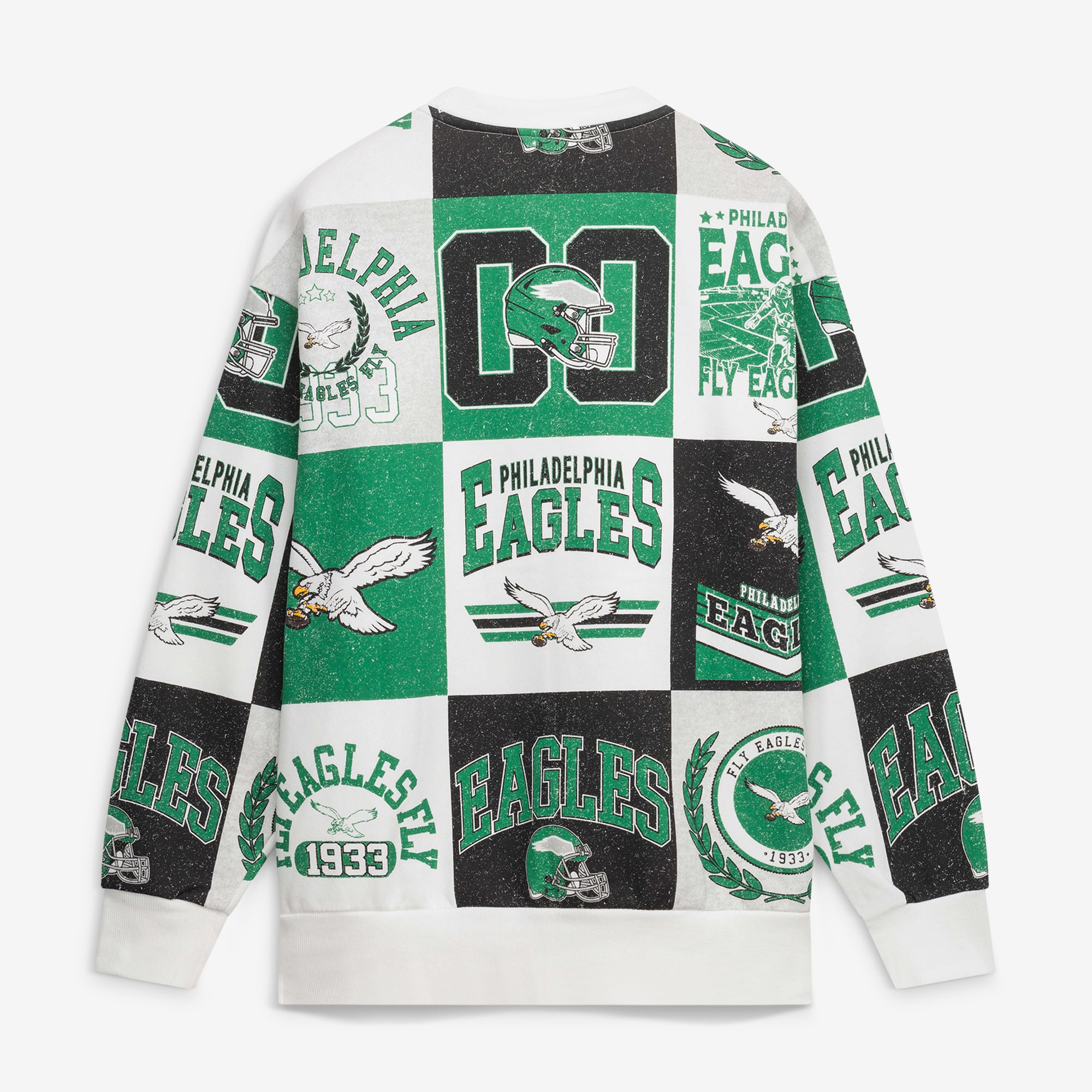 Women's Gameday Couture  White Philadelphia Eagles Highlight Reel Repeat Fleece Crewneck Sweatshirt