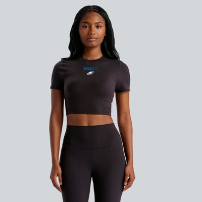  Philadelphia Eagles lululemon Women's Wundermost Ultra-Soft Nulu Cropped T-Shirt - Black