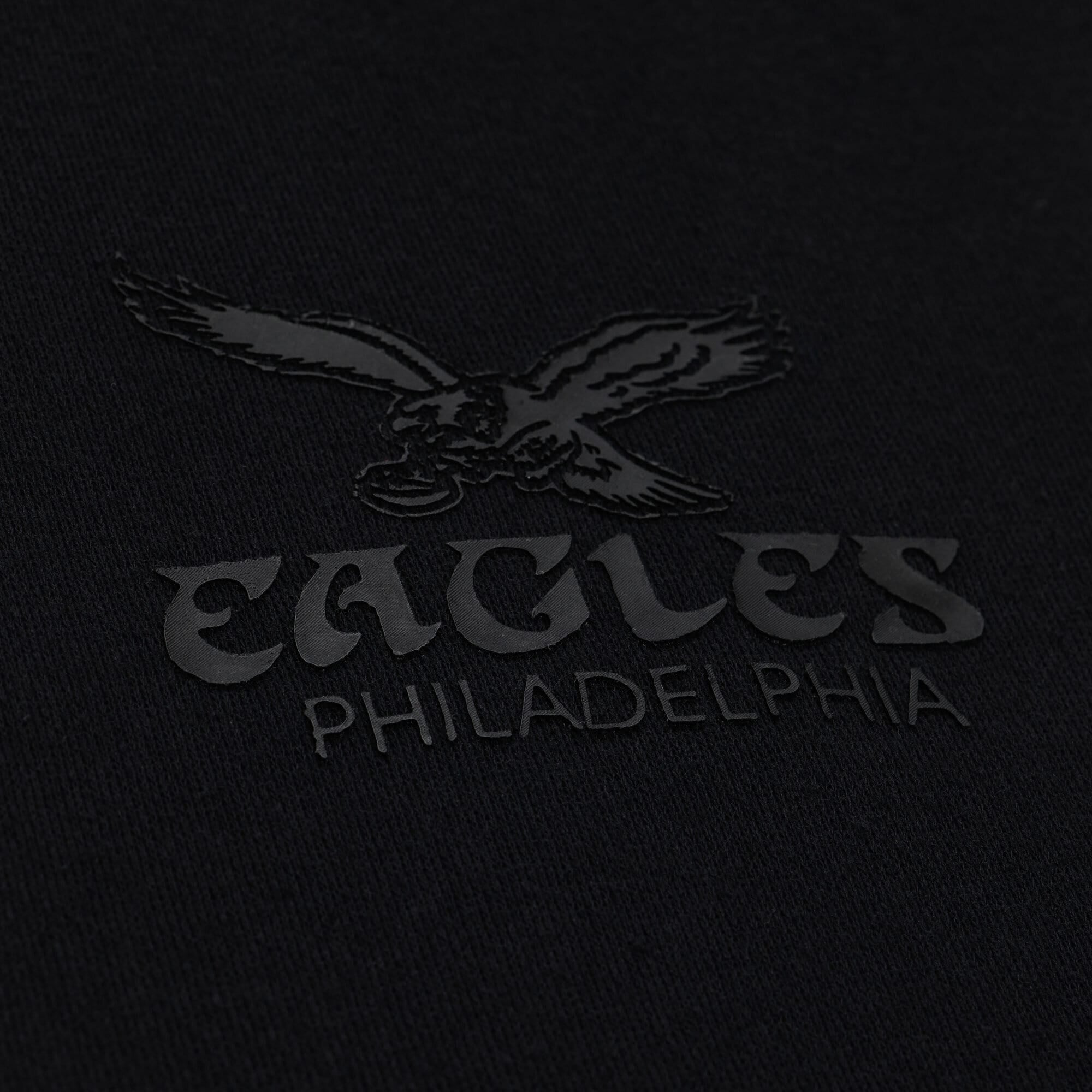 Women's Mitchell & Ness Black Philadelphia Eagles Core Essentials Micro Logo Fleece Sweatshirt