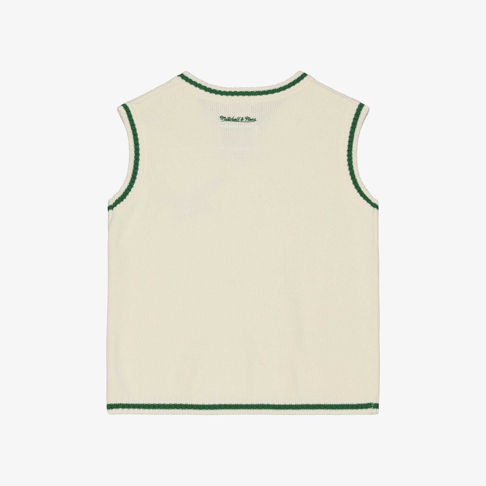 Women's Mitchell & Ness Cream Philadelphia Eagles Retro Roots V-Neck Sweater Vest