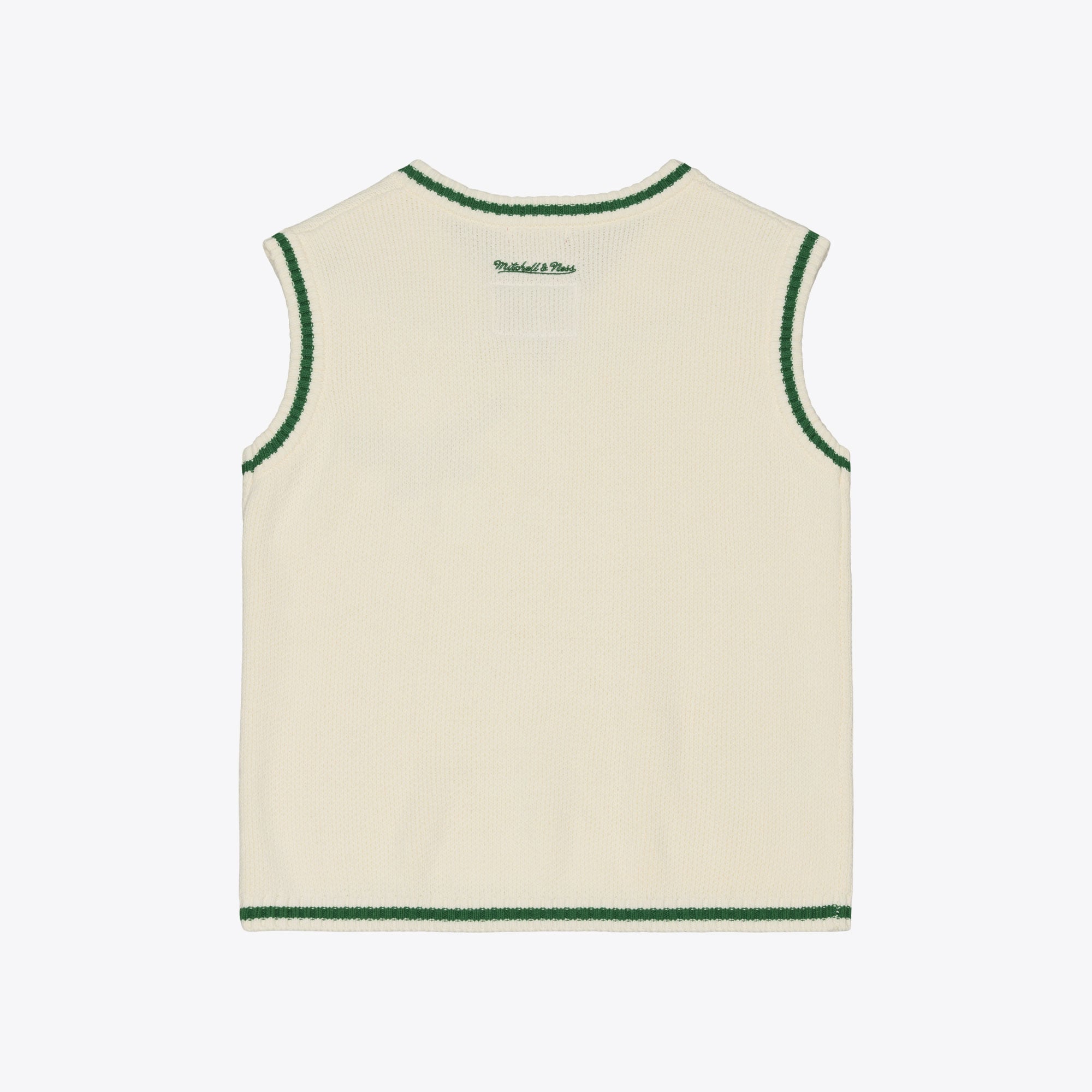 Women's Mitchell & Ness Cream Philadelphia Eagles Retro Roots V-Neck Sweater Vest