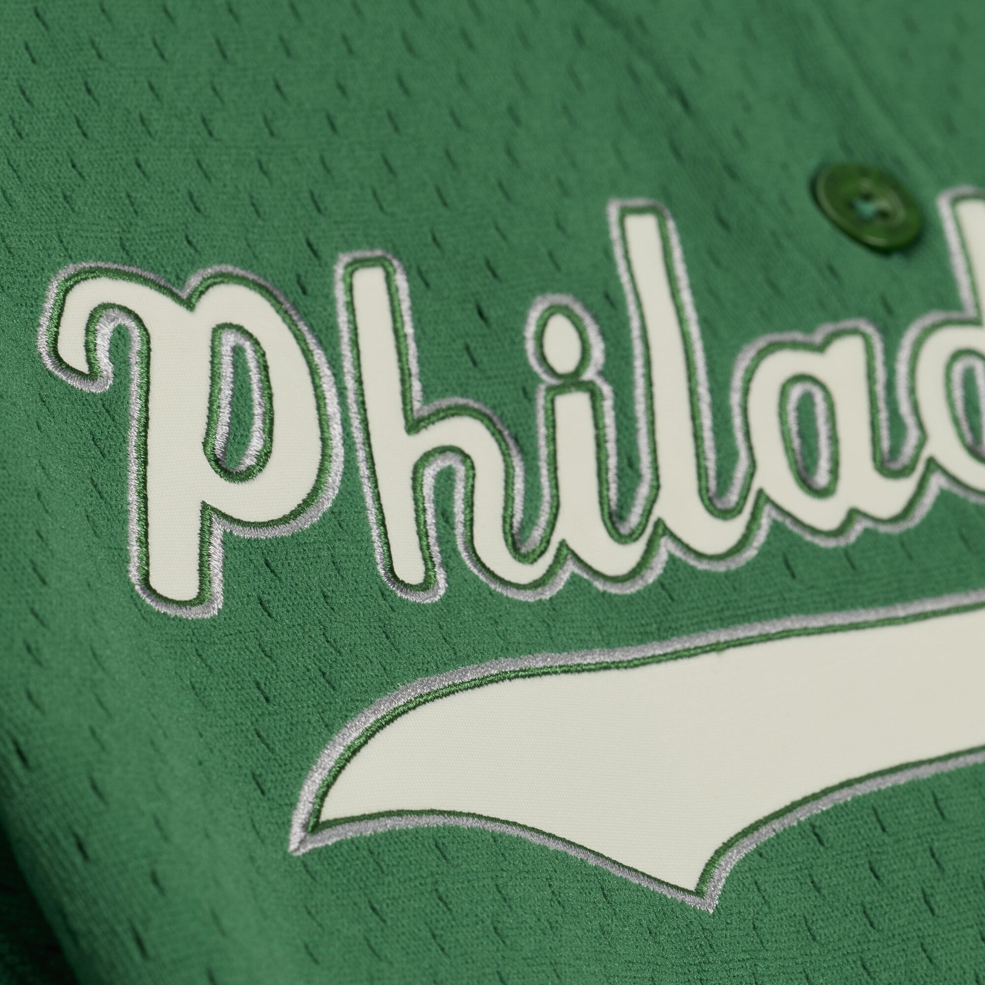 Women's Mitchell & Ness Kelly Green Philadelphia Eagles Retro Roots Baseball Jersey