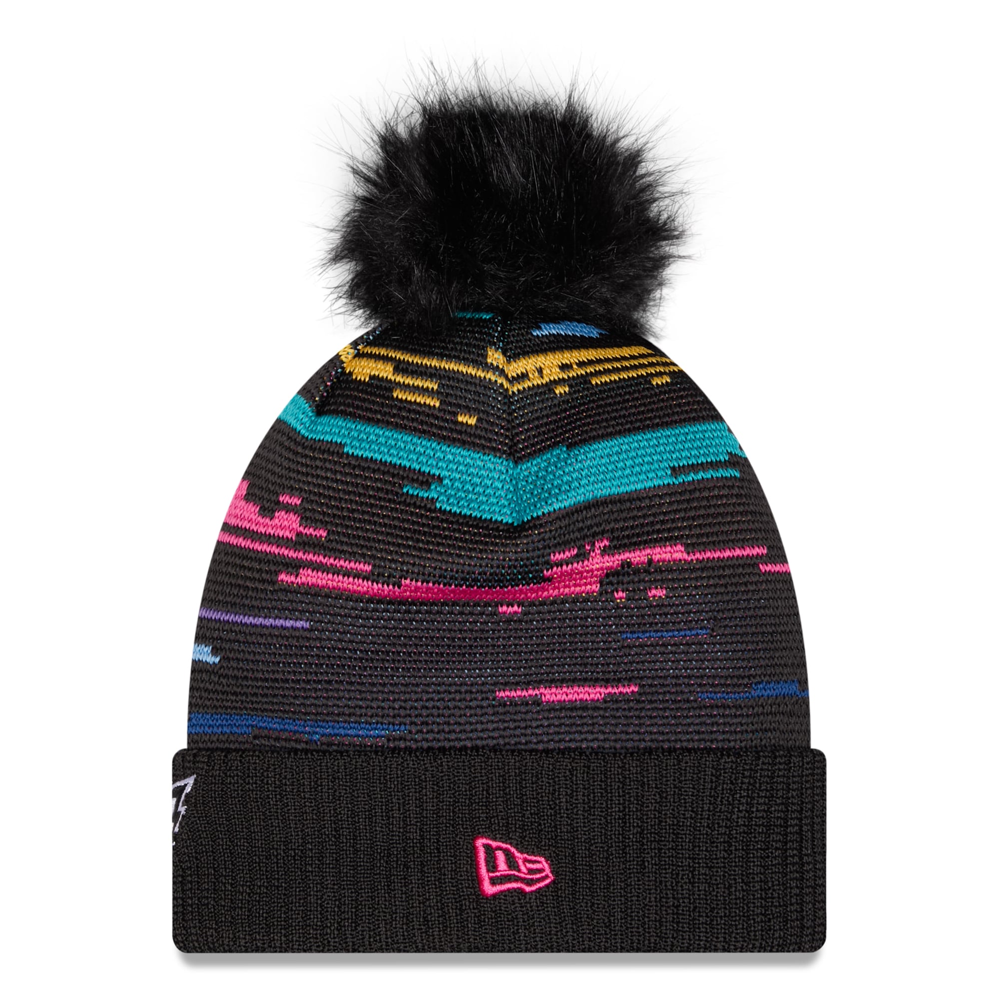 Bonnet à revers noir New Era Philadelphia Eagles 2026 NFL Crucial Catch pour femme, avec pompon