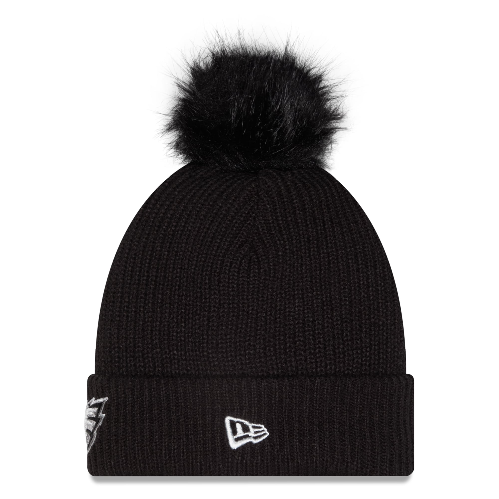 Bonnet à revers New Era noir pour femme, Philadelphia Eagles 2026 Salute To Service, avec pompon
