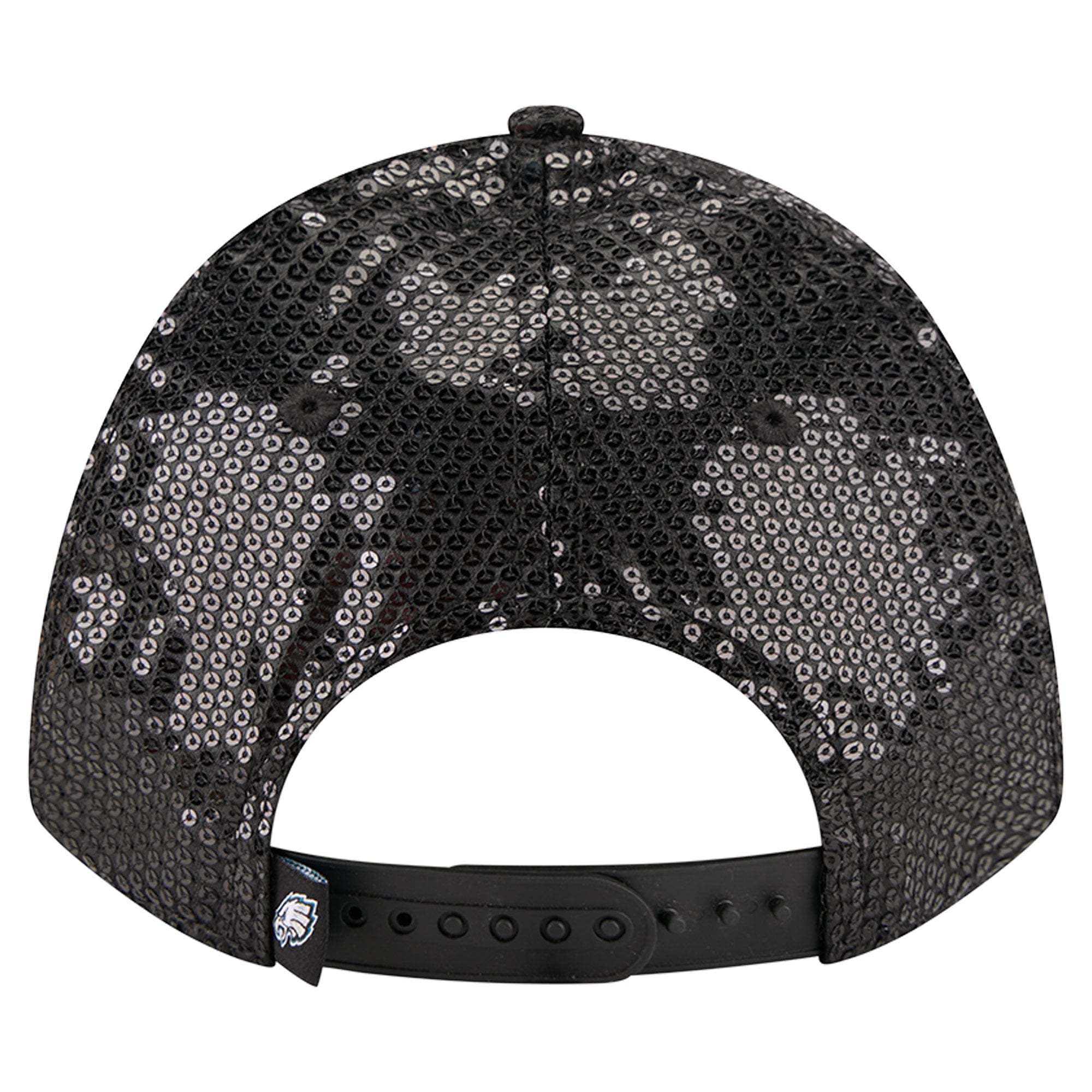 Casquette ajustable New Era noire Philadelphia Eagles à paillettes 9FORTY pour femme