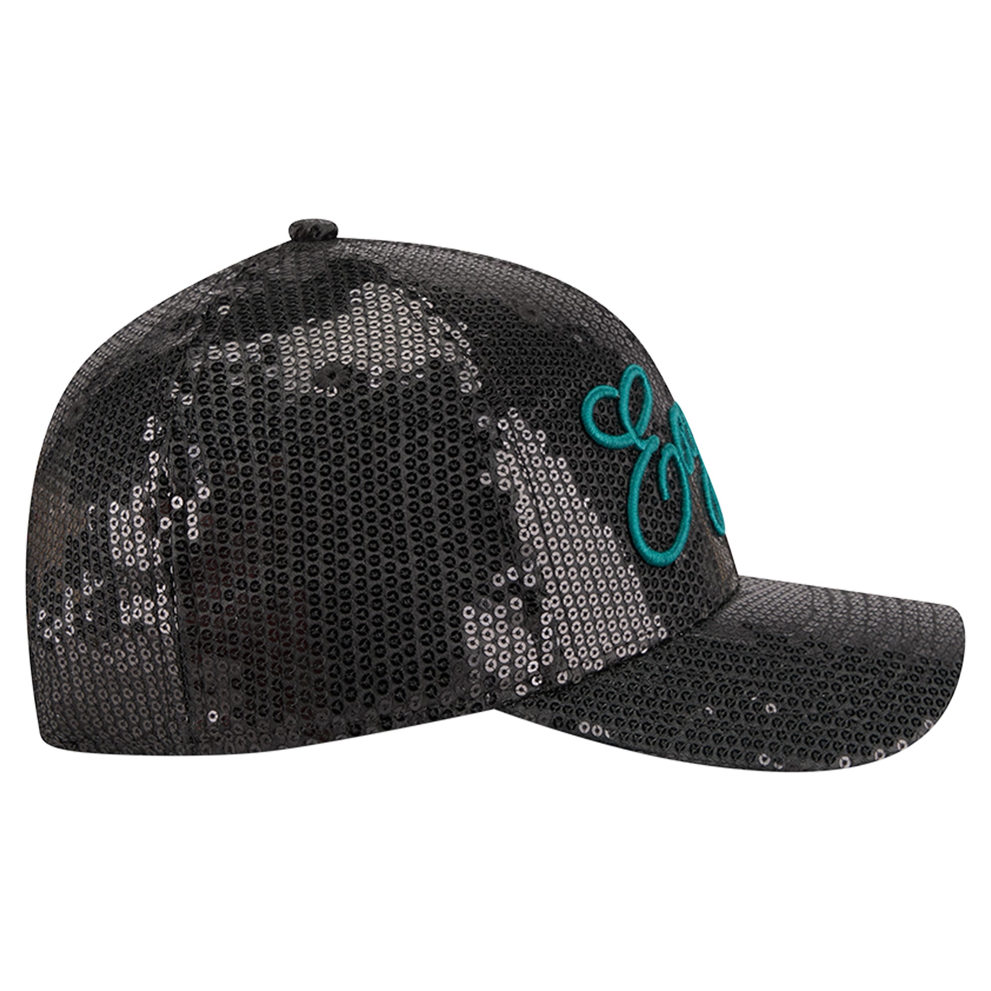 Casquette ajustable New Era noire Philadelphia Eagles à paillettes 9FORTY pour femme