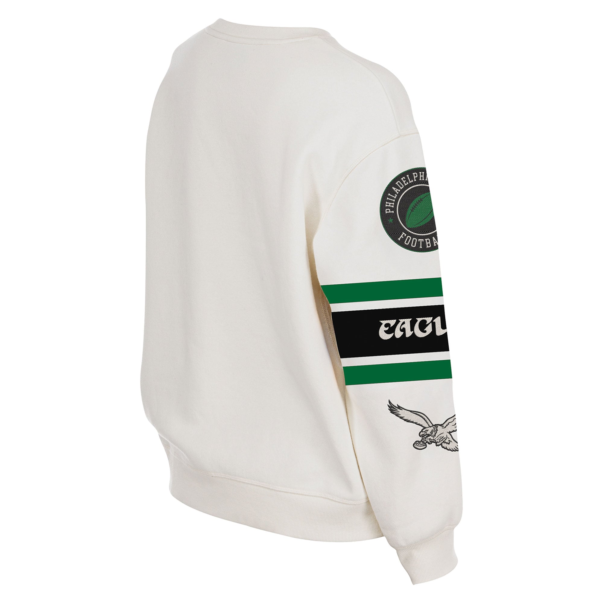Sweat-shirt à col rond New Era crème Philadelphia Eagles pour femme